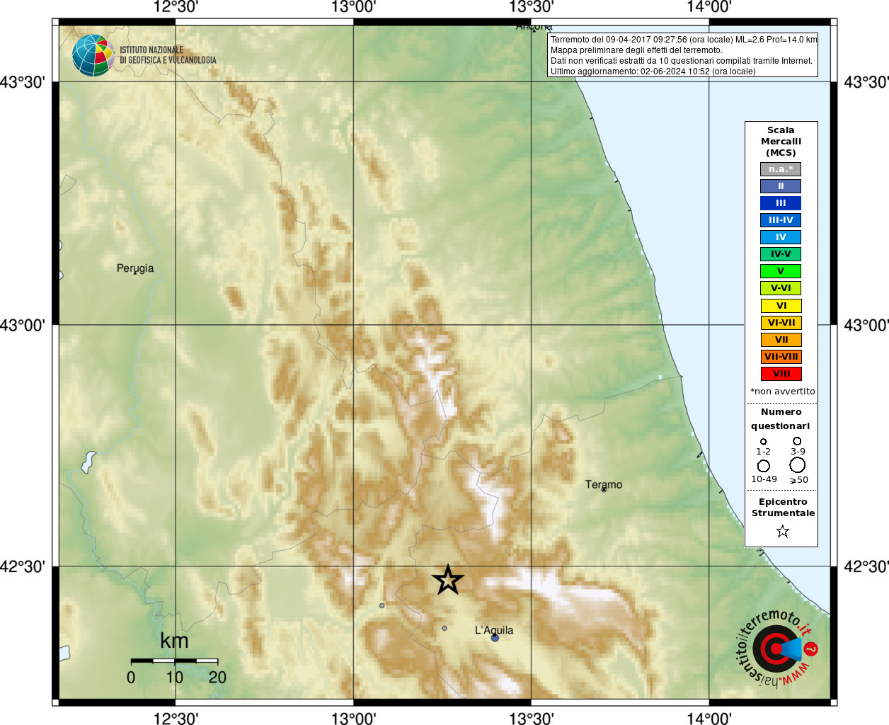 Terremoto Km Nw Barete Aq Magnitudo Ml Aprile Ore