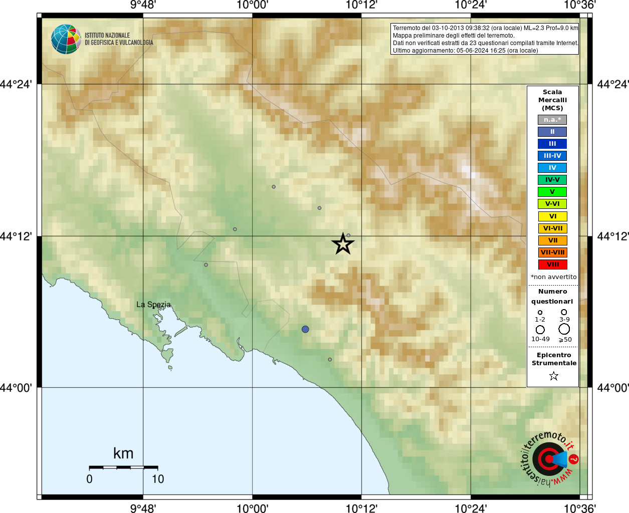 Terremoto Km Sw Casola In Lunigiana Ms Magnitudo Ml October