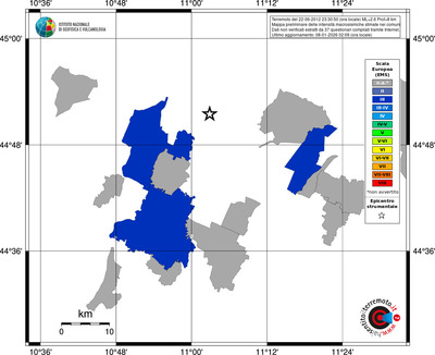 Mappa EMS - territori comuni