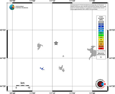 Mappa EMS - territori località