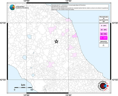 Mappa territorio comunale con almeno 3 questionari