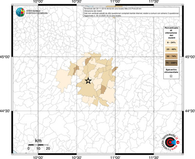Mappa territorio comunale con almeno 3 questionari