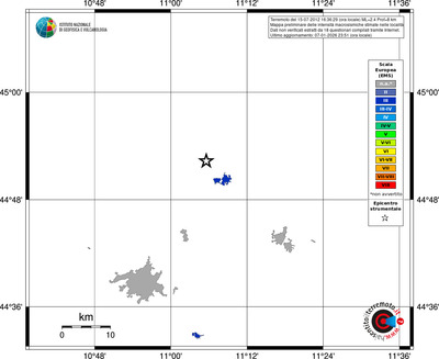 Mappa EMS - territori località