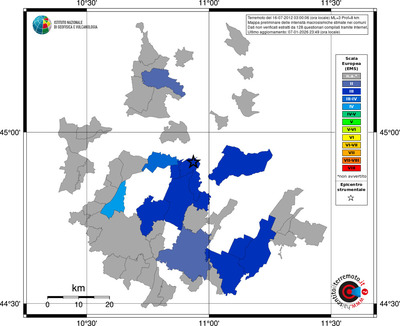 Mappa EMS - territori comuni