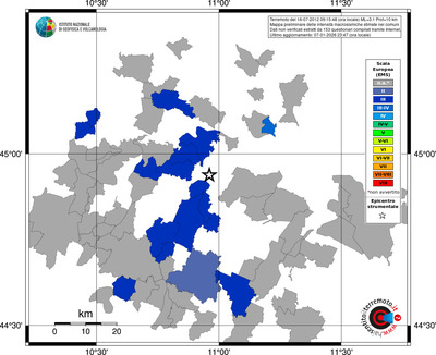 Mappa EMS - territori comuni