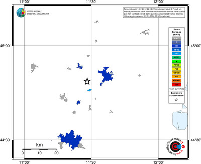 Mappa EMS - territori località