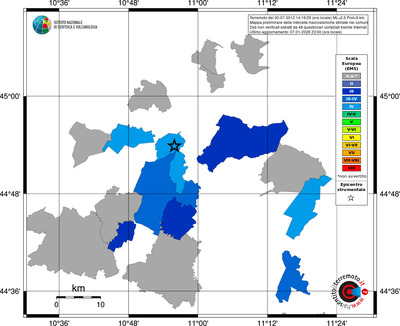 Mappa EMS - territori comuni