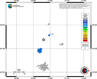 Mappa EMS - territori località