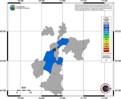 Mappa EMS - territori comuni