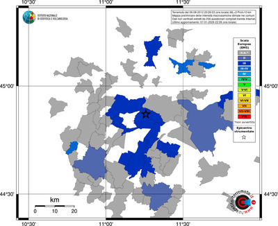 Mappa EMS - territori comuni