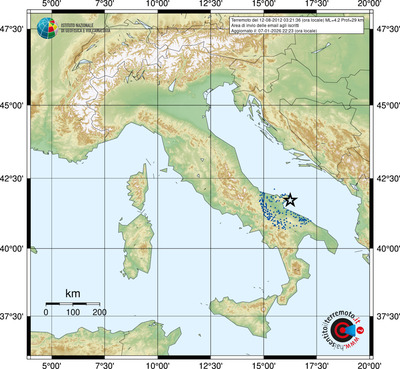 Area di invio delle email agli iscritti