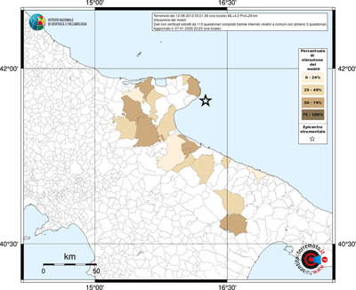 Mappa territorio comunale con almeno 3 questionari