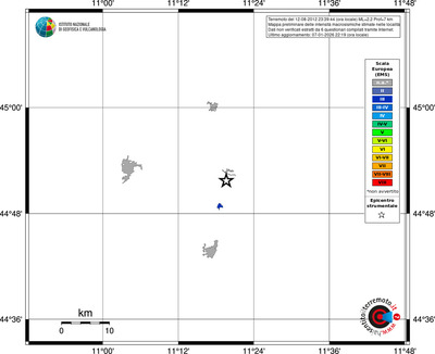 Mappa EMS - territori località