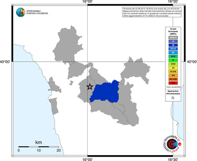 Mappa EMS - territori comuni