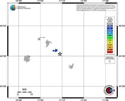 Mappa EMS - territori località