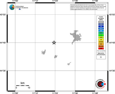 Mappa EMS - territori località