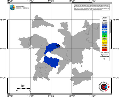 Mappa EMS - territori comuni