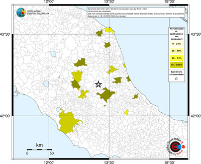 Mappa territorio comunale con almeno 3 questionari
