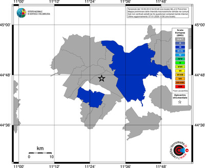 Mappa EMS - territori comuni
