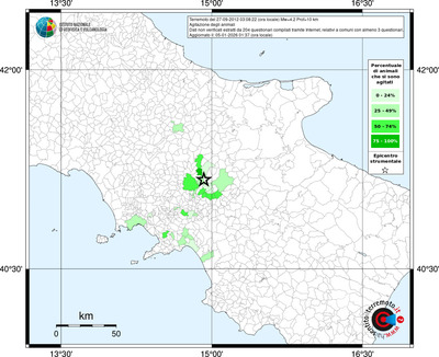 Mappa territorio comunale con almeno 3 questionari