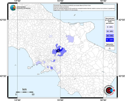 Mappa territorio comunale con almeno 3 questionari