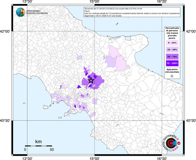 Mappa territorio comunale con almeno 3 questionari
