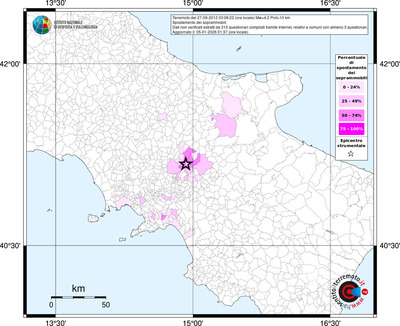 Mappa territorio comunale con almeno 3 questionari