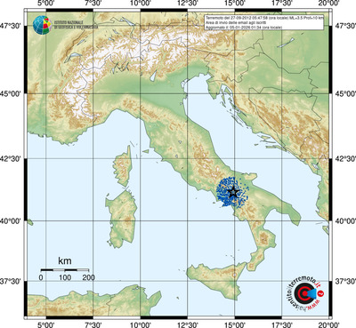 Area di invio delle email agli iscritti