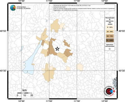 Mappa territorio comunale con almeno 3 questionari