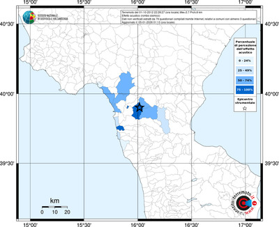 Mappa territorio comunale con almeno 3 questionari