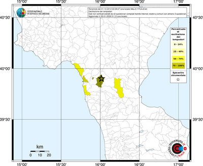 Mappa territorio comunale con almeno 3 questionari
