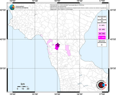 Mappa territorio comunale con almeno 3 questionari