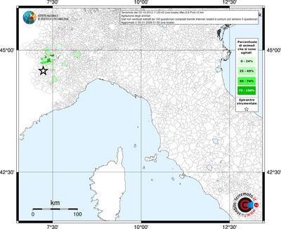 Mappa territorio comunale con almeno 3 questionari