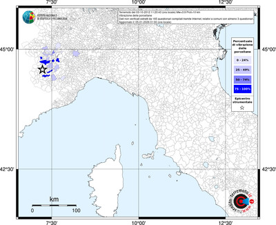 Mappa territorio comunale con almeno 3 questionari