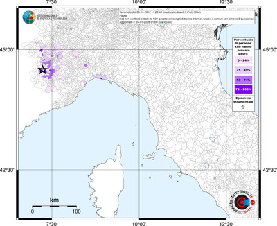 Mappa territorio comunale con almeno 3 questionari