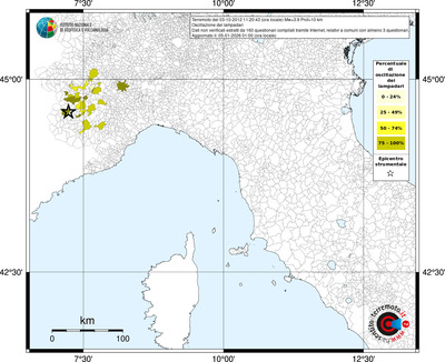 Mappa territorio comunale con almeno 3 questionari