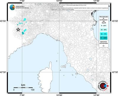 Mappa territorio comunale con almeno 3 questionari