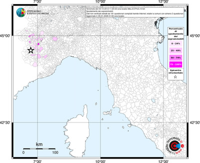 Mappa territorio comunale con almeno 3 questionari