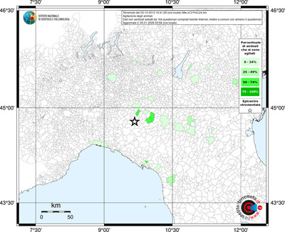 Mappa territorio comunale con almeno 3 questionari