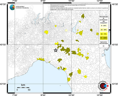 Mappa territorio comunale con almeno 3 questionari