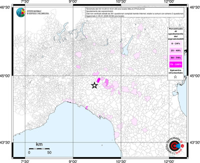 Mappa territorio comunale con almeno 3 questionari