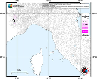 Mappa territorio comunale con almeno 3 questionari
