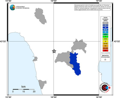 Mappa EMS - territori comuni