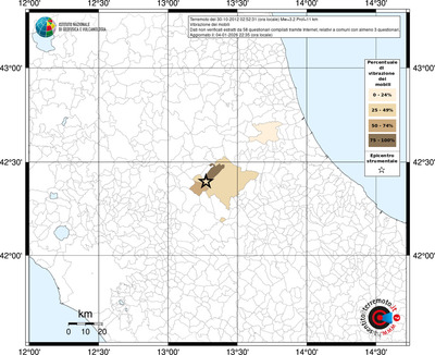 Mappa territorio comunale con almeno 3 questionari