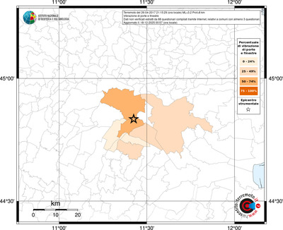Mappa territorio comunale con almeno 3 questionari
