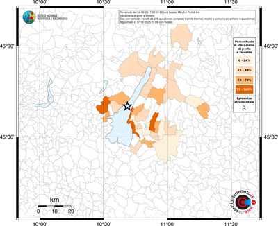 Mappa territorio comunale con almeno 3 questionari