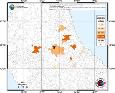 Mappa territorio comunale con almeno 3 questionari