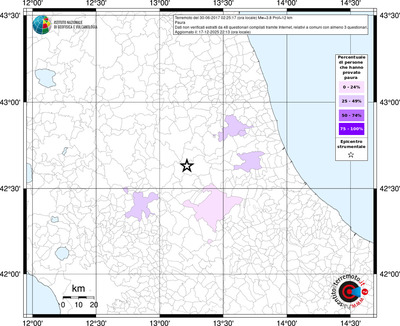 Mappa territorio comunale con almeno 3 questionari