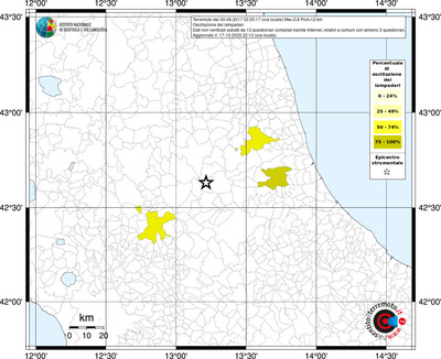 Mappa territorio comunale con almeno 3 questionari
