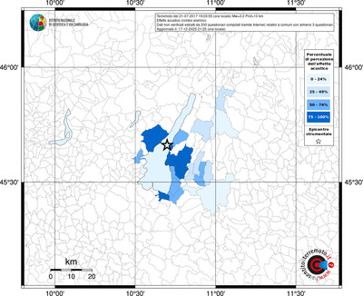 Mappa territorio comunale con almeno 3 questionari